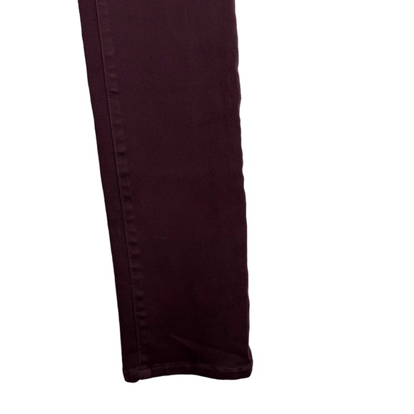NYDJ Sheri Slim High Rise Straight Leg Stretch Jeans Burgundy Jeans Denim 2 - Picture 10 of 16